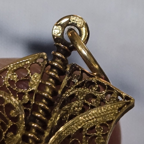 24k gold sail boat with turquoise gem vintage 1940's piece - Picture 8 of 9